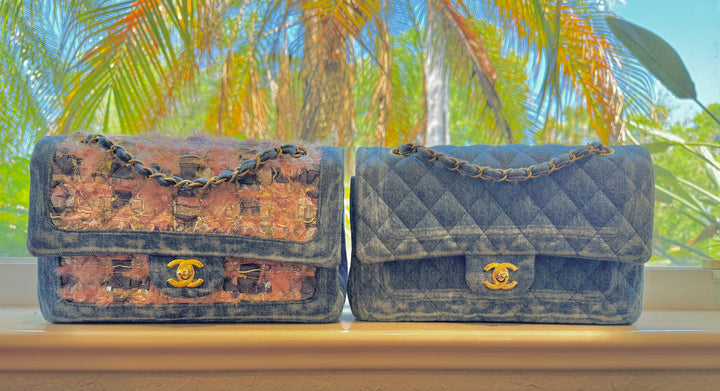 Chanel Tweed & Denim Medium Classic Flap Bag