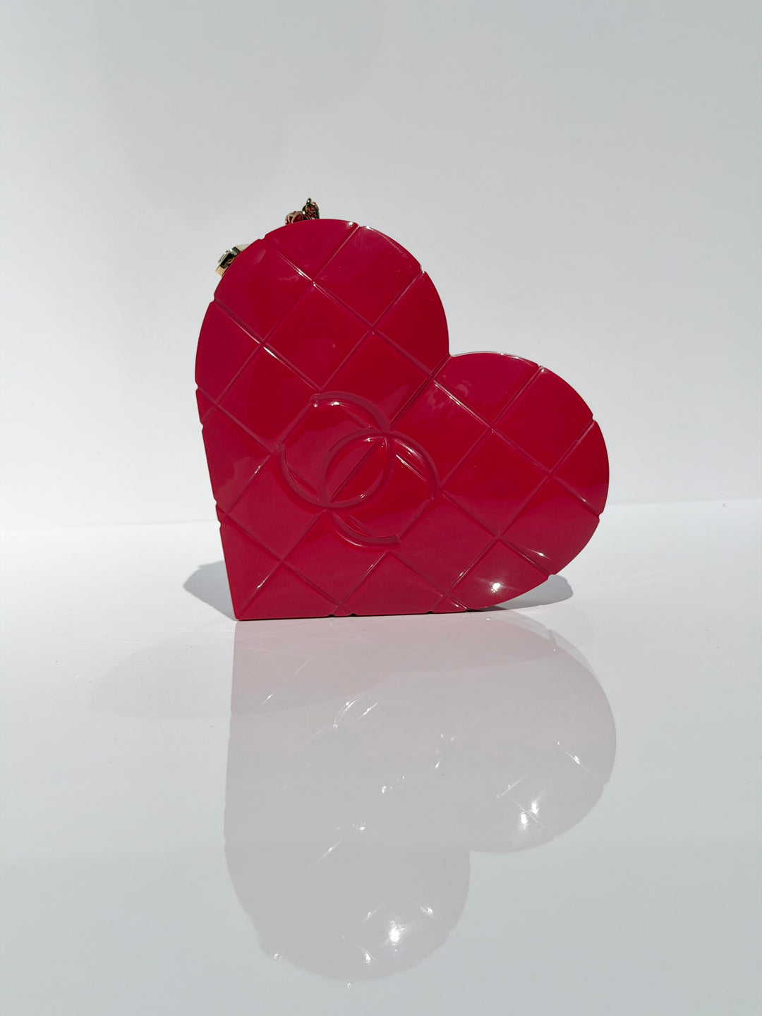 Chanel Heart Minaudiere Lucite Red Gold Hardware 2002