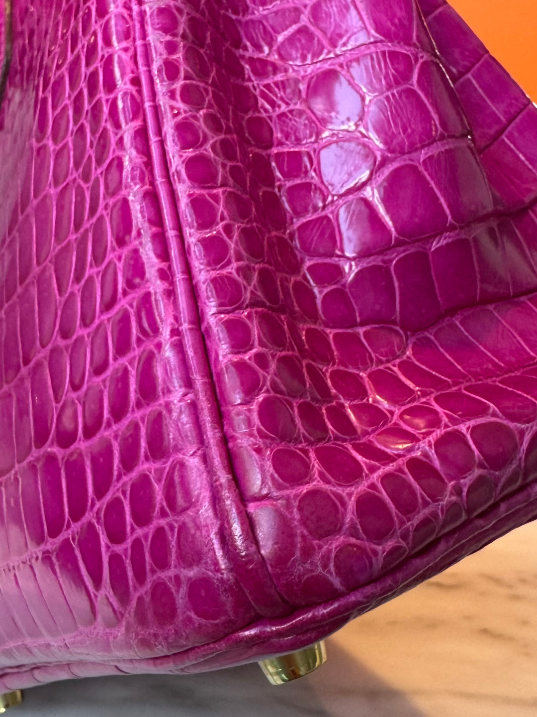 Hermes 2021 Rose Scheherazade Shiny Niloticus Crocodile Birkin 25