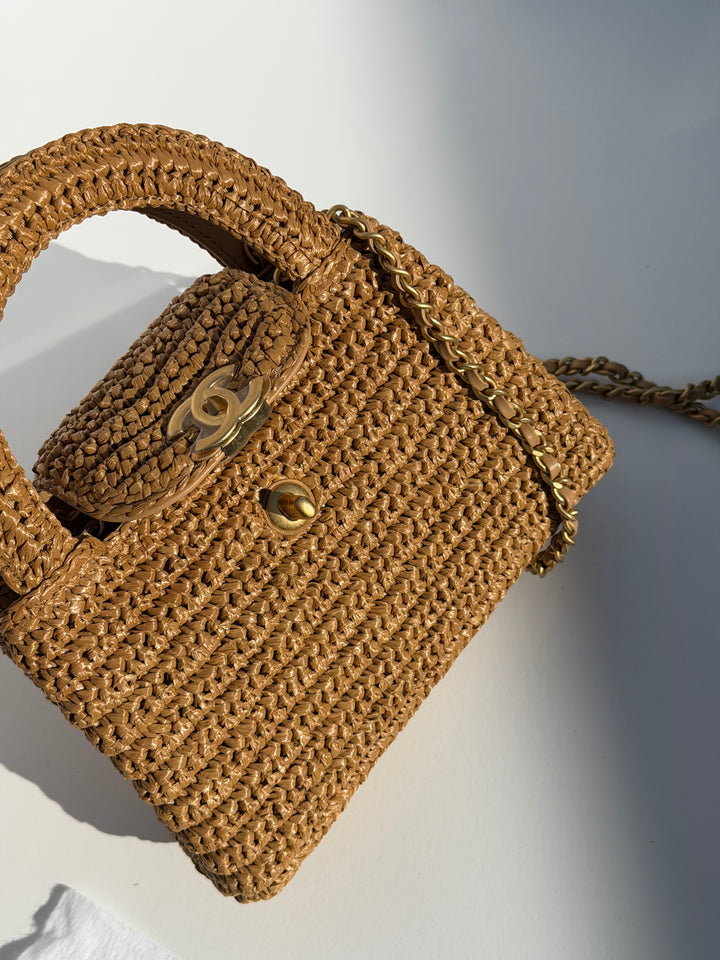 Chanel Cruise 2025/26 Mini Braided Raffia Kelly Bag