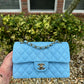 Chanel 23A Small Caviar Sky Blue Double Flap