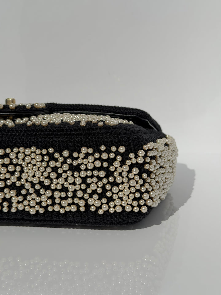 Chanel 17C Medium Flap Bag Pearl Embellished Gold Hardware 2017