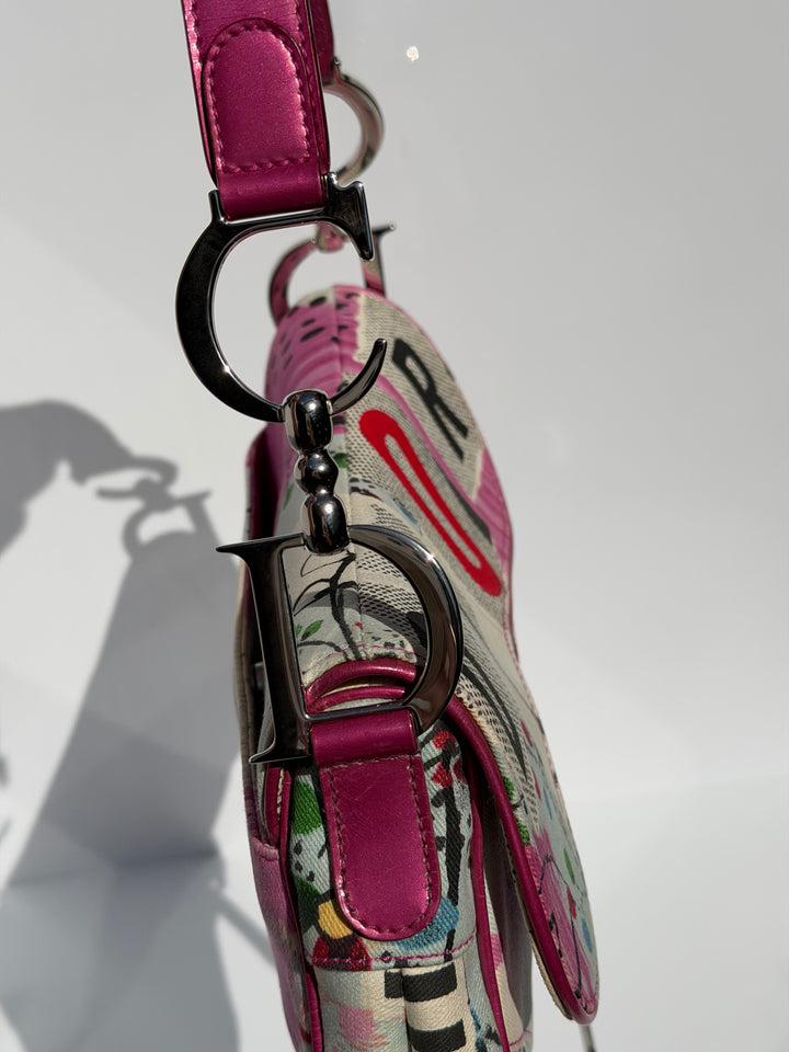 Christian Dior 2003 Multicolor “Filth” Saddle Bag