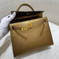 Hermes Limited Edition Bronze Chèvre Metallic Kelly 25 Sellier