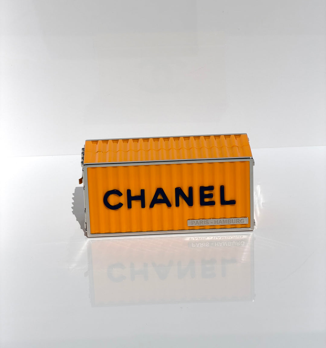 Chanel Shipping Container Bag Lucite Yellow Silver Hardware 2018