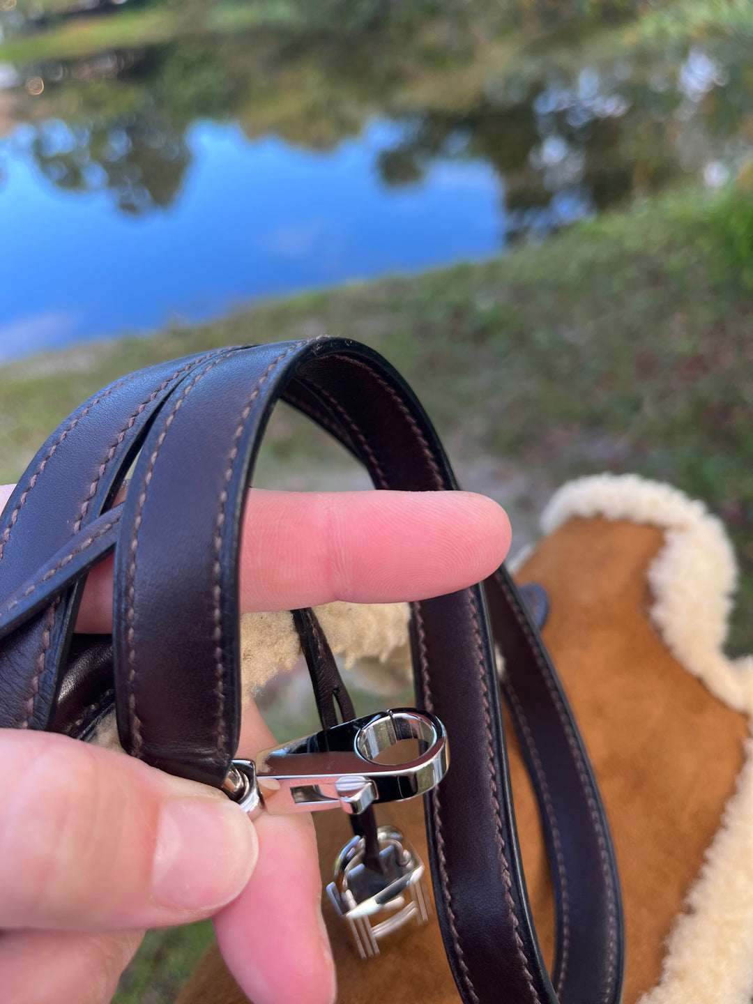 Hermes Shearling Teddy Kelly 35 PHW