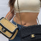 Chanel 18C Black Ancient Greece Raffia Crochet Flap Bag