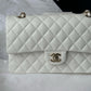 Chanel 22S Snow White Medium Caviar Double Flap Bag