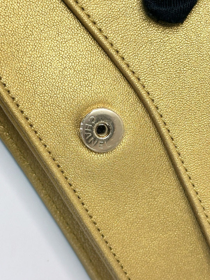 Chanel 19A Gold Egyptian CC Clutch