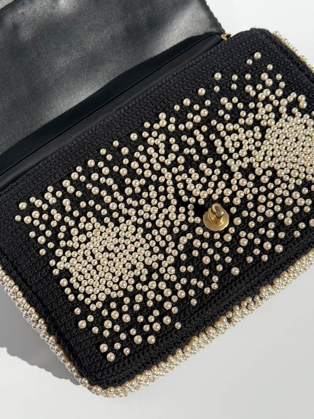 Chanel 17C Medium Flap Bag Pearl Embellished Gold Hardware 2017