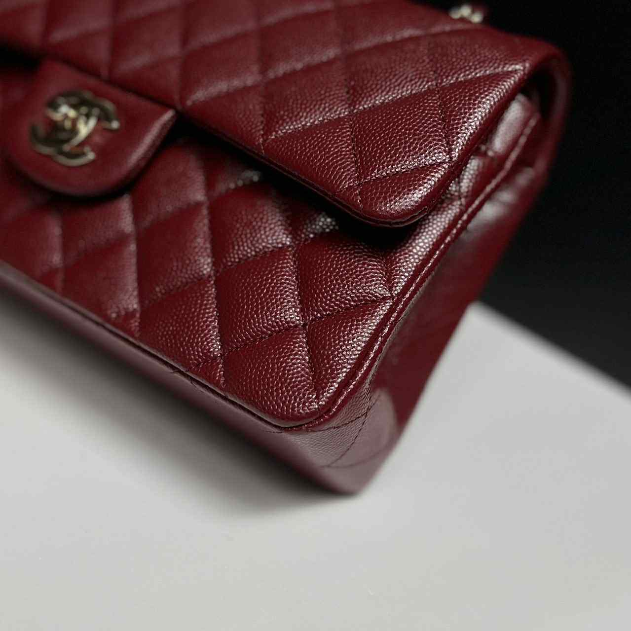 Chanel 19b Burgundy Small Caviar Classic Flap