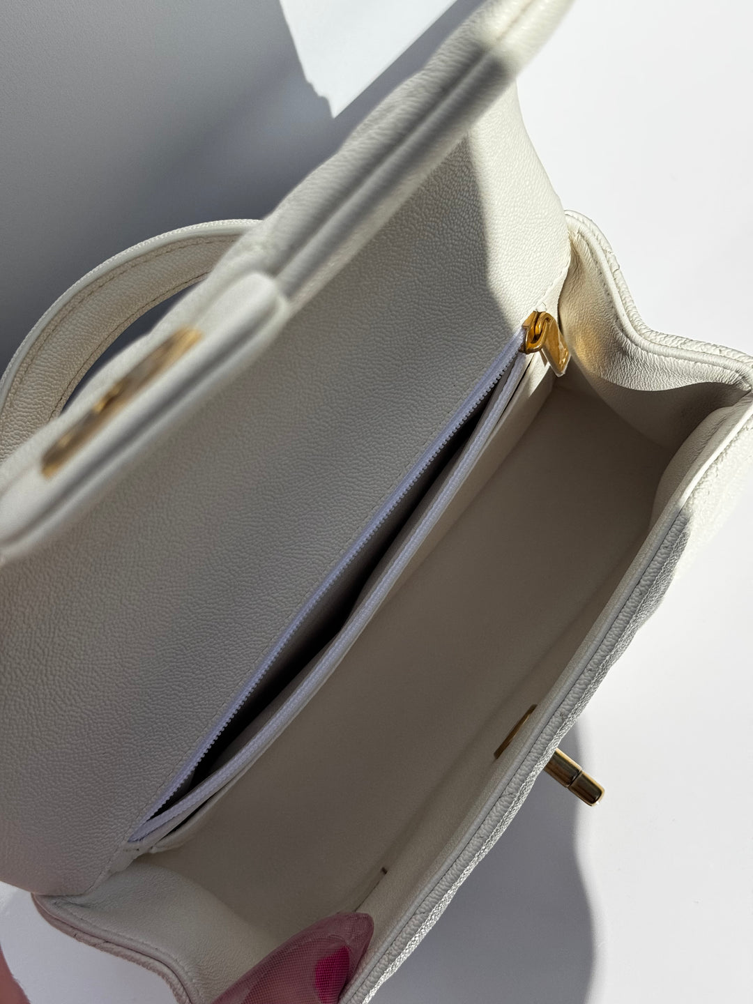 Chanel 21S Mini Light Beige Caviar Top Handle