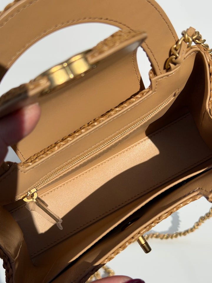 Chanel Cruise 2025/26 Mini Braided Raffia Kelly Bag