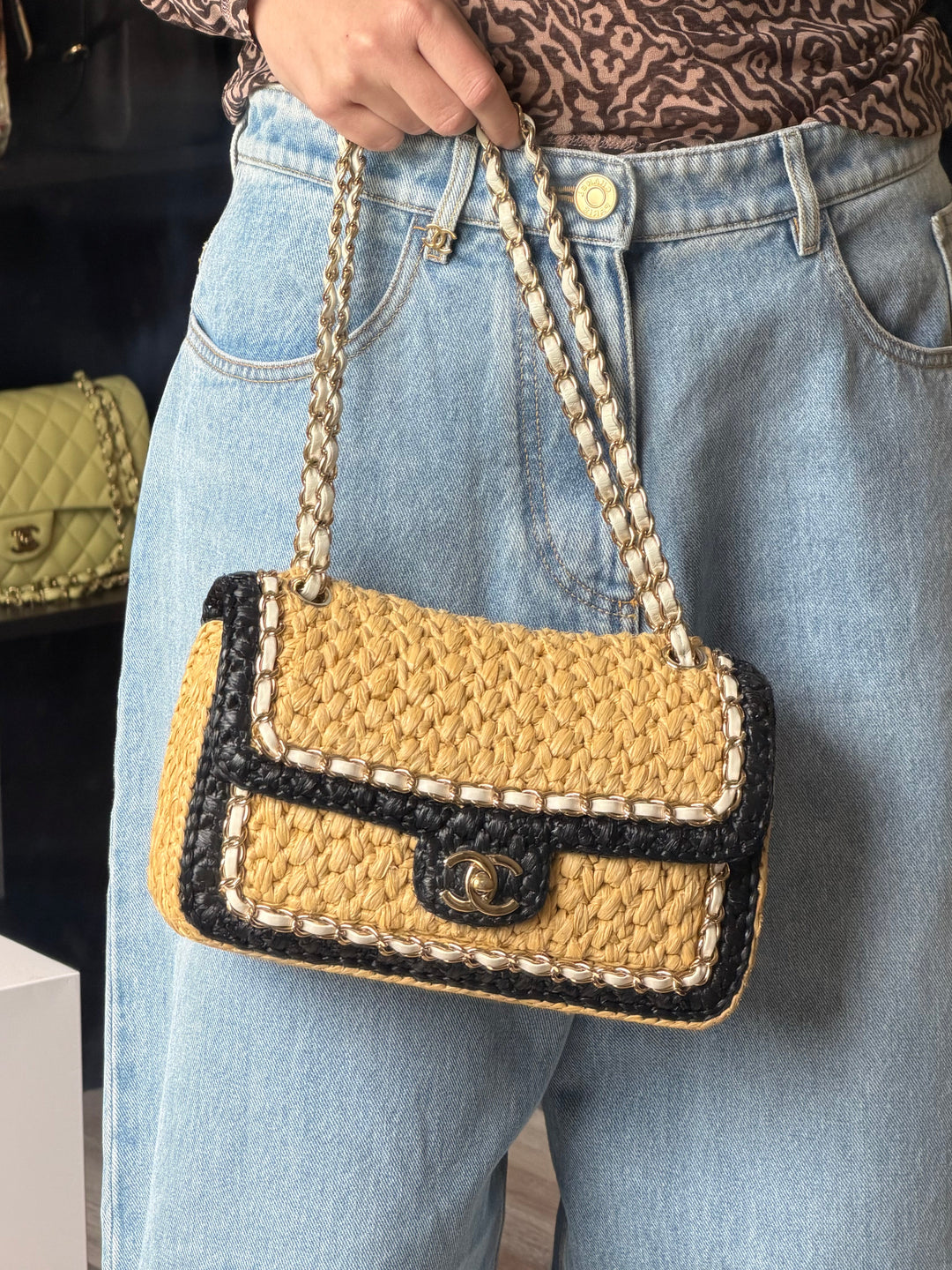 Chanel 24C Venice Beach Medium Braided Raffia Flap Bag