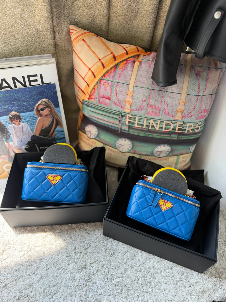 Chanel Superman Long Vanity With Chain Blue Lambskin Gold Hardware Métiers d’Art 2026