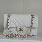 Chanel White Small Caviar Classic Flap Bag