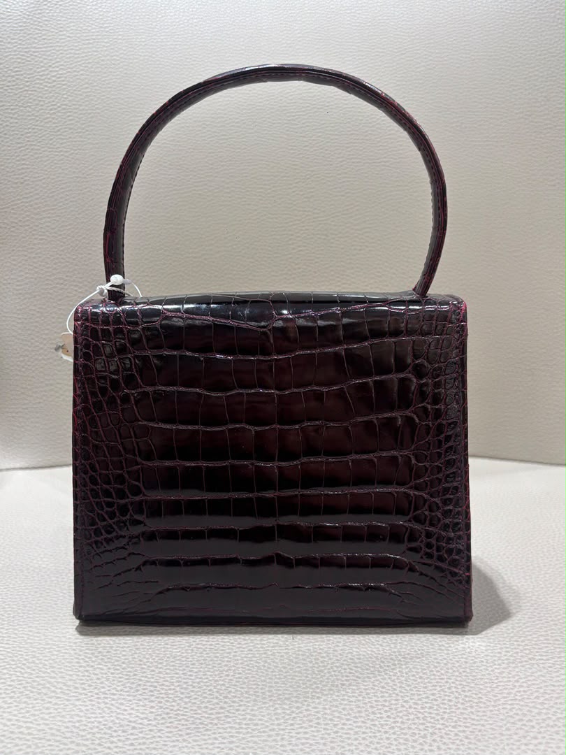 Chanel Mini Kelly Top Handle Bag Bordeaux Alligator 24K Gold-Plated Hardware 1997