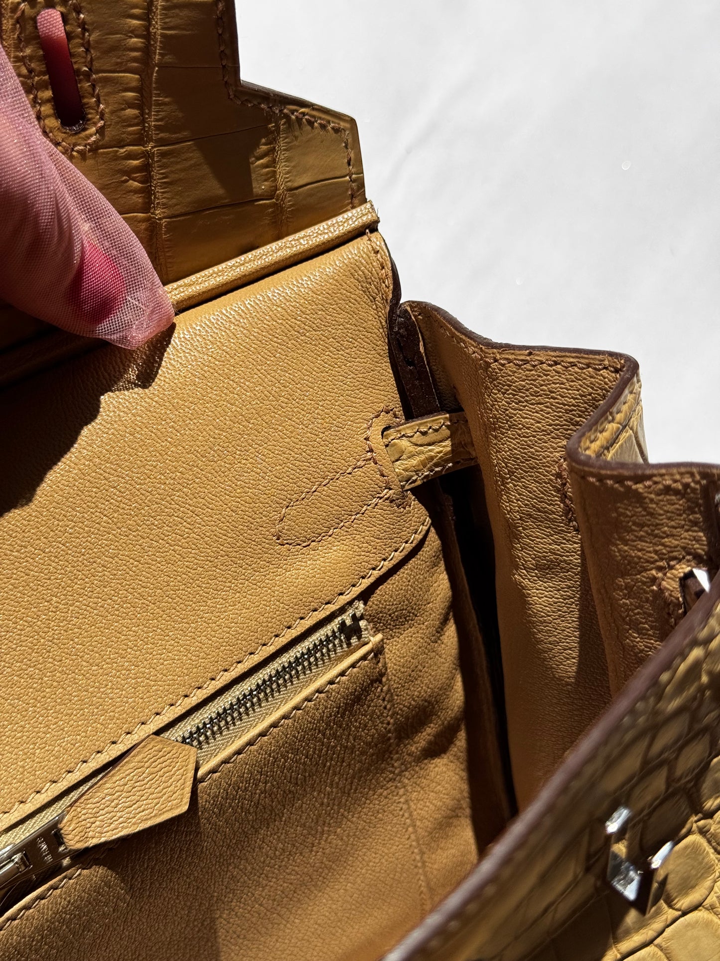 Hermes Matte Crocodile Poussiere Birkin 25 PHW