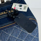 Chanel 20C Blue Quilted Denim & Leather Trolly