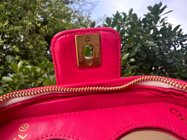 Chanel 1995 Barbie Collection Hot Pink Heart Vanity Case