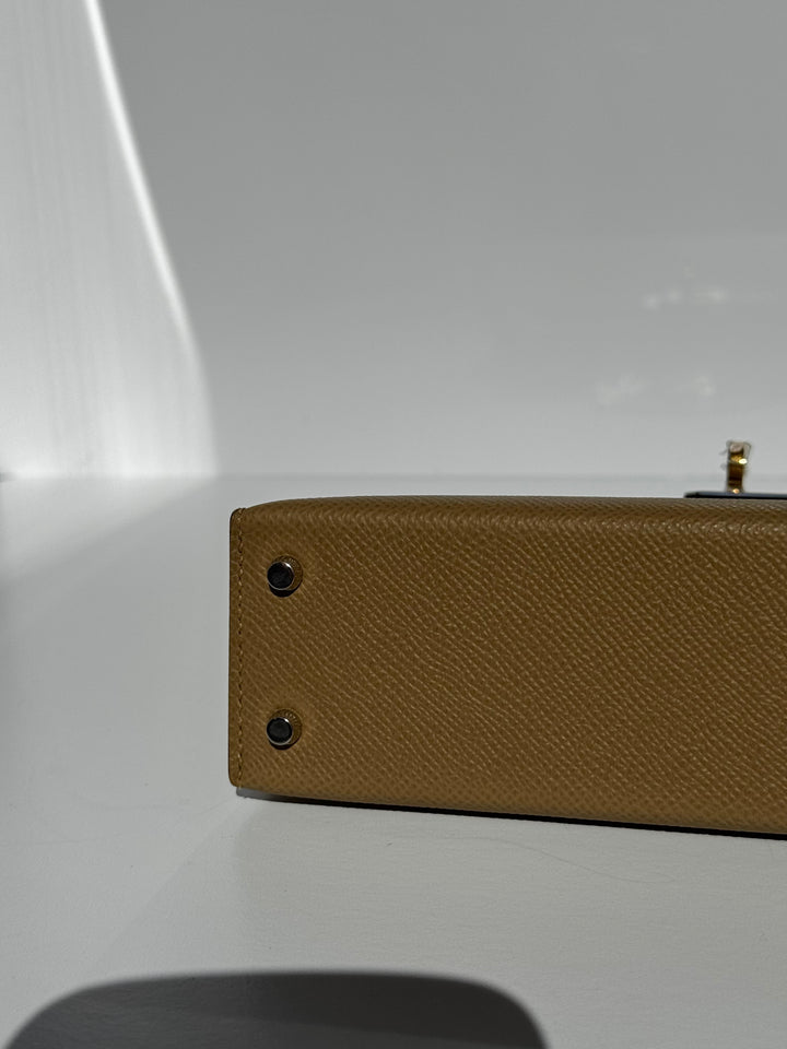 Hermes Mini Sellier Poussiere Electrum Kelly 20