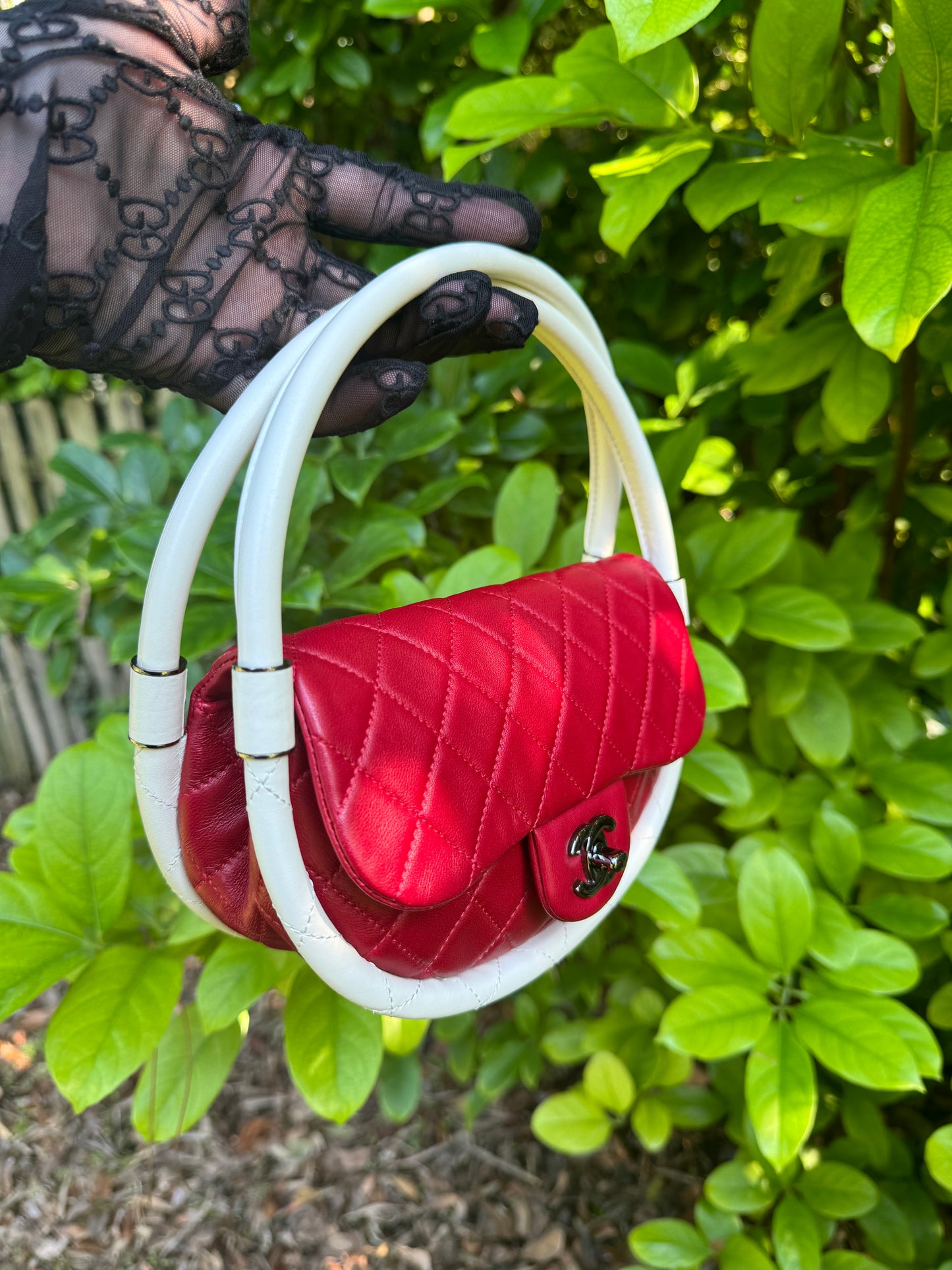 Chanel Runway Small Red Hula Hoop Bag