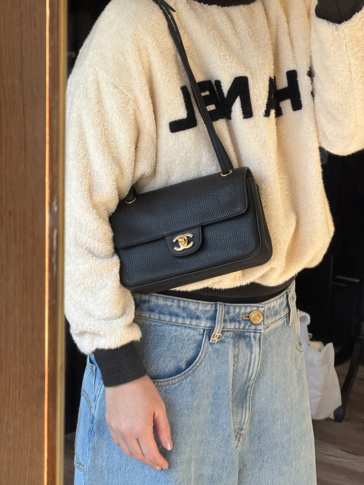 Chanel Mini Flap Bag Black Souplissimo Suede Calfskin Gold Tone Hardware 2026