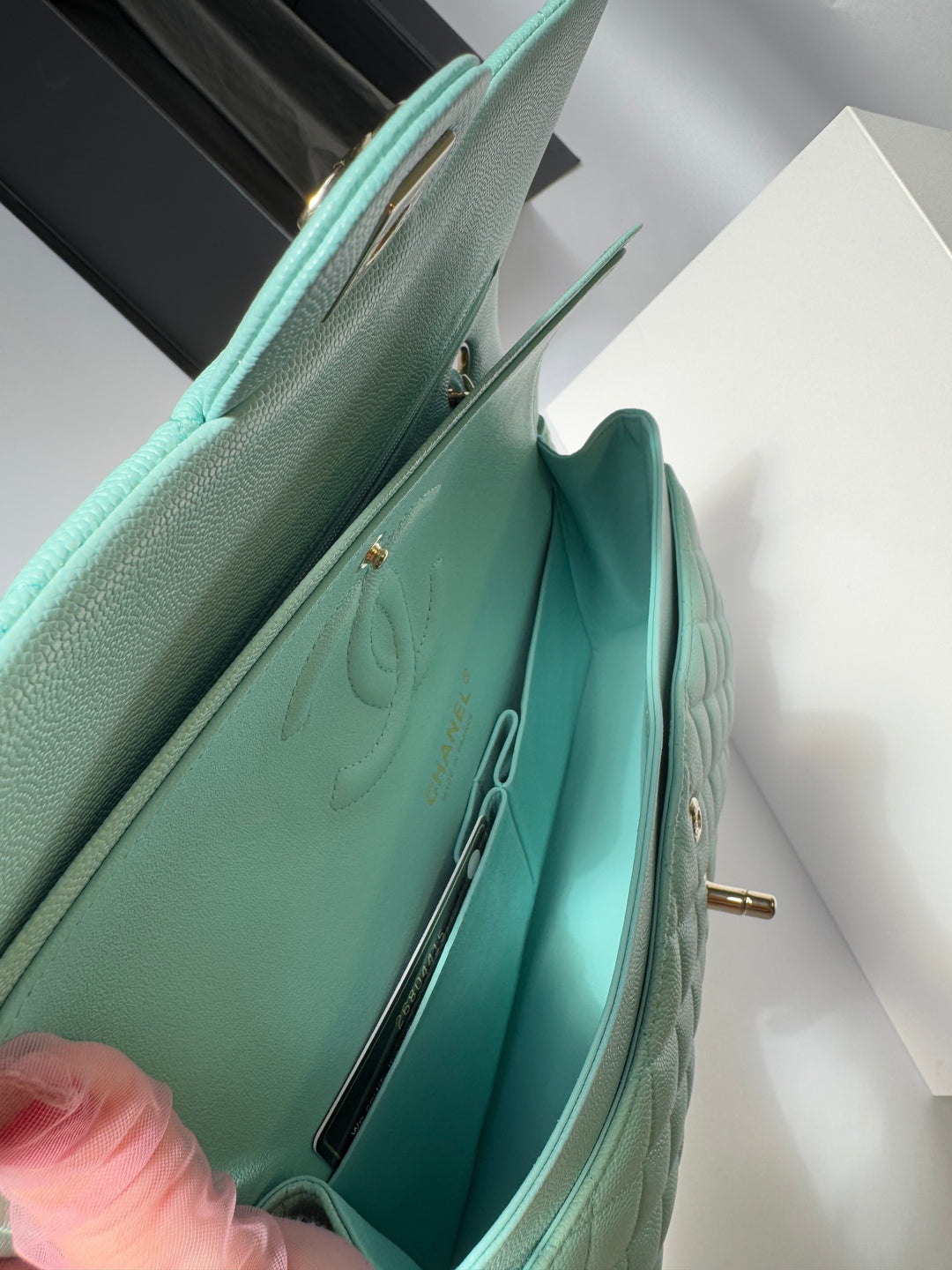 Chanel 19C Tiffany Medium Caviar Double Flap Bag