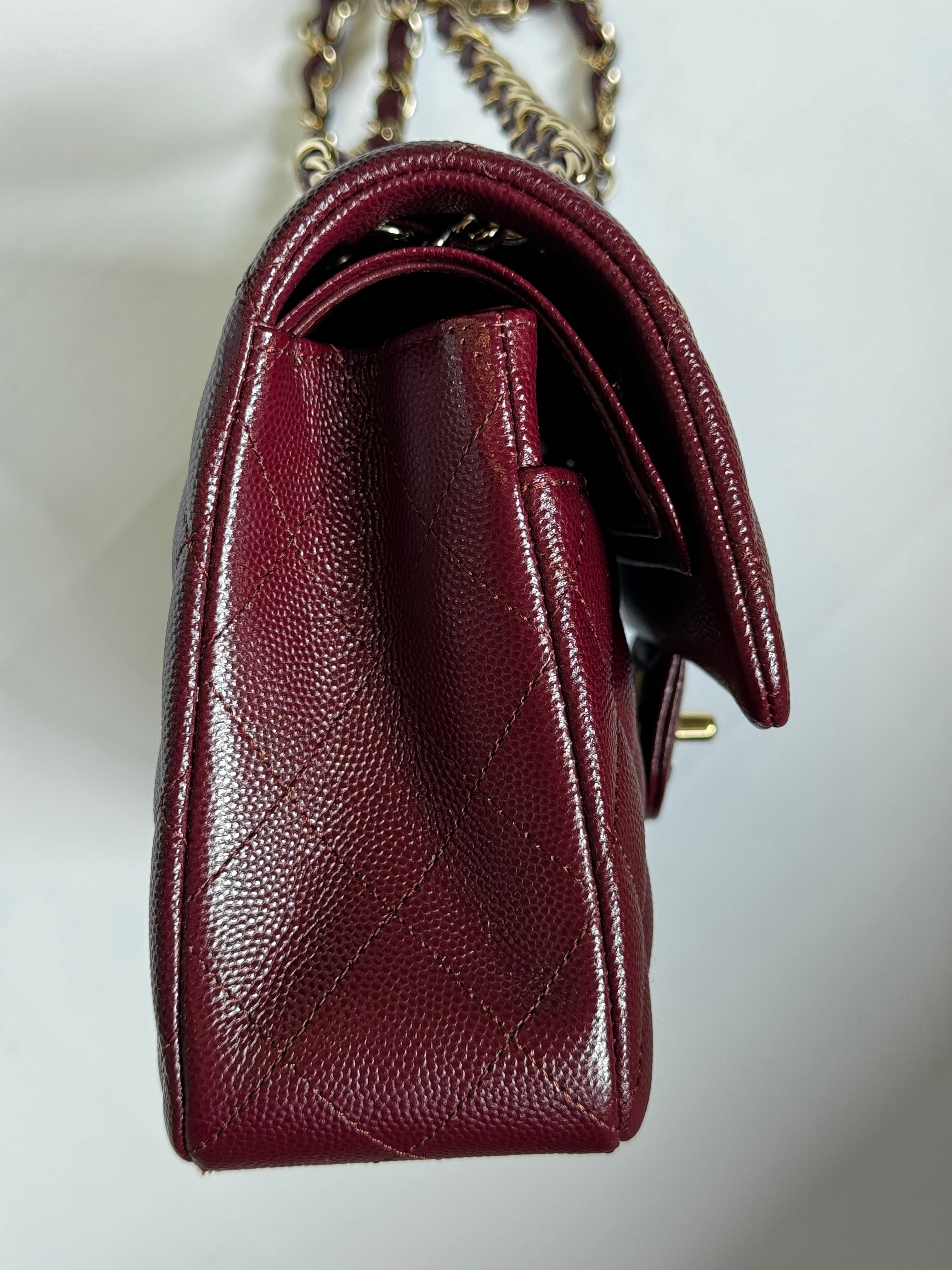 Chanel 21b Small Burgundy Caviar Double Flap – Its A Luv Story