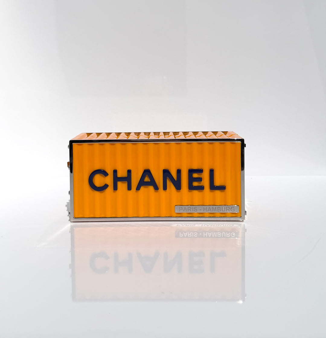 Chanel Shipping Container Bag Lucite Yellow Silver Hardware 2018