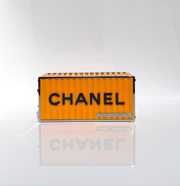 Chanel Shipping Container Bag Lucite Yellow Silver Hardware 2018