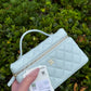 Chanel 25S Light Blue Caviar Slim Vanity Bag