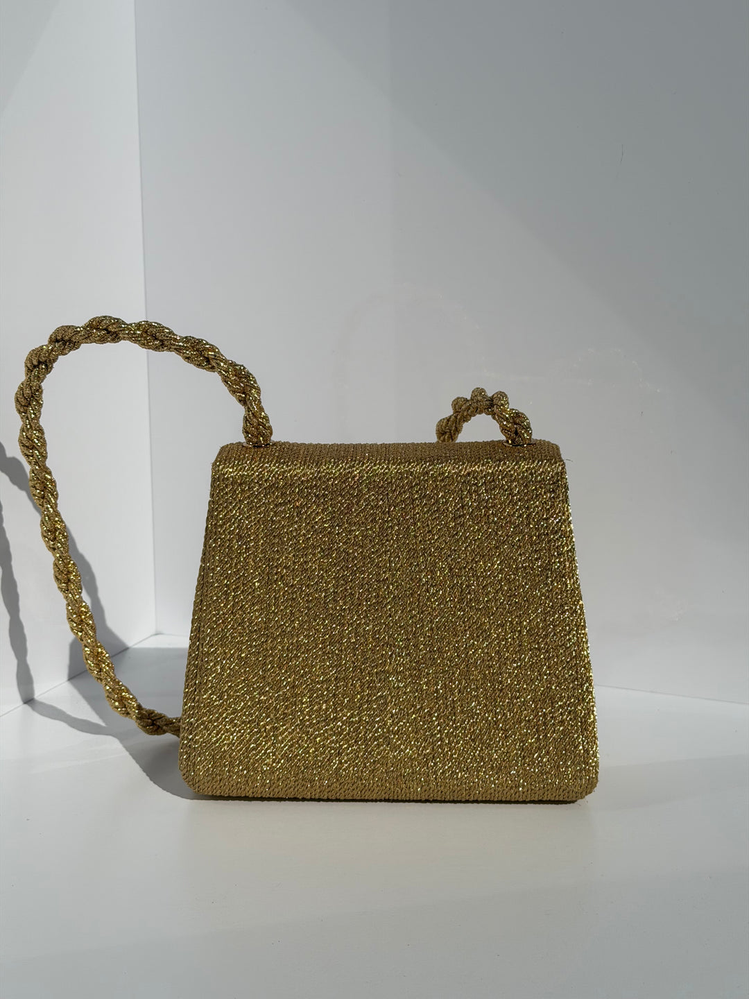 Chanel RARE Vintage Gold Silk Rope Shoulder Bag