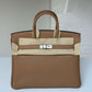 Hermes Chai Togo Birkin 25 Palladium Hardware