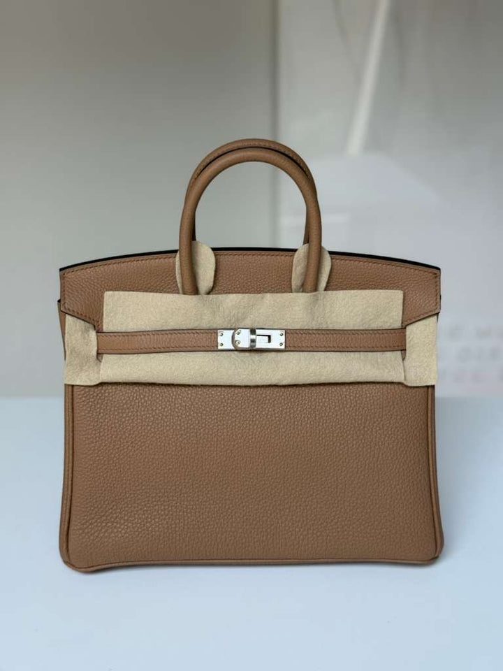 Hermes Chai Togo Birkin 25 Palladium Hardware