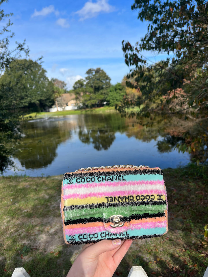 Chanel Rainbow Sequin Mini Rectangular Flap Bag