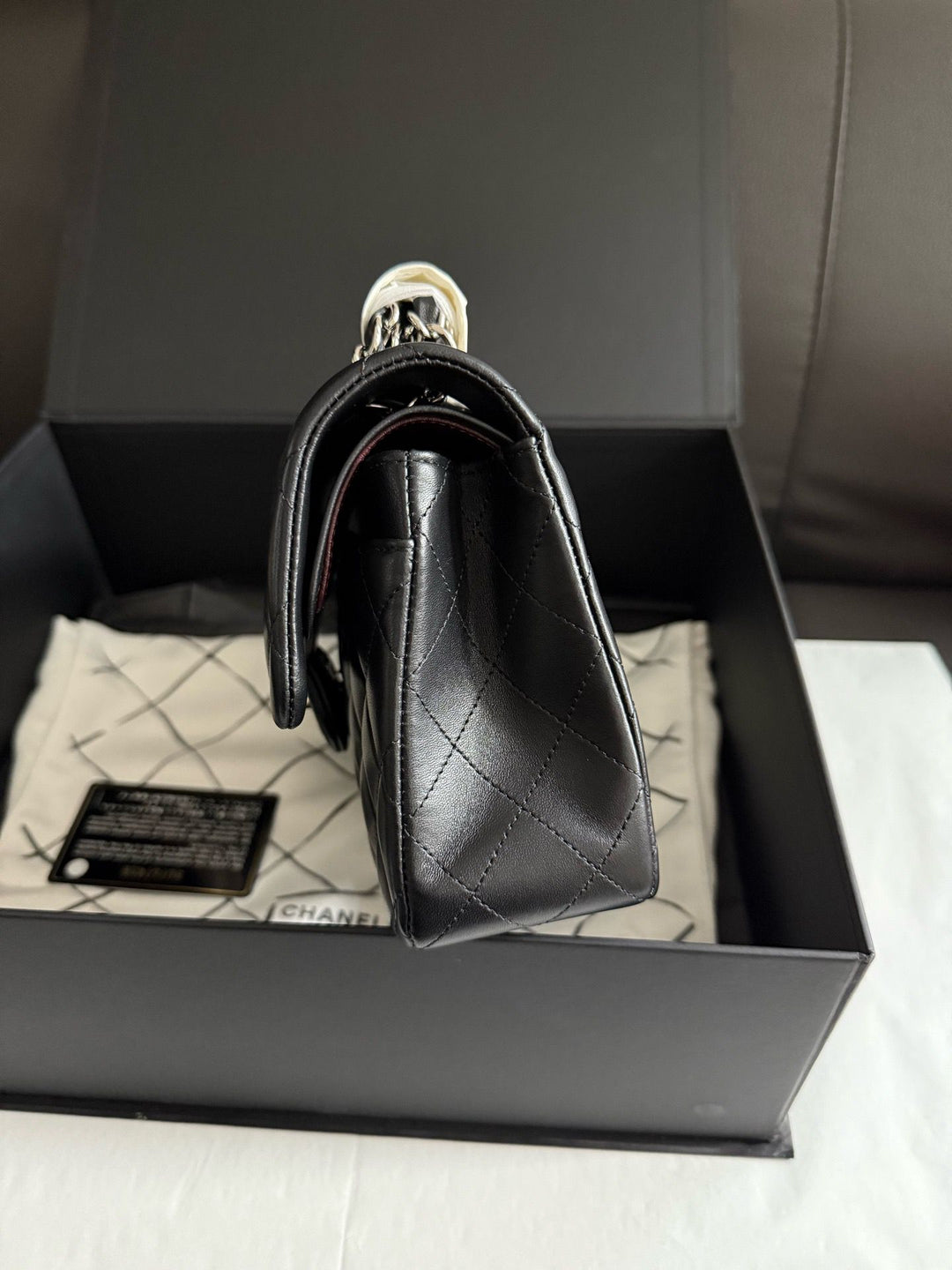 Chanel Small Classic Double Flap Lambskin Black Silver Hardware 2020