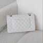 Chanel 22S Snow White Medium Caviar Double Flap Bag