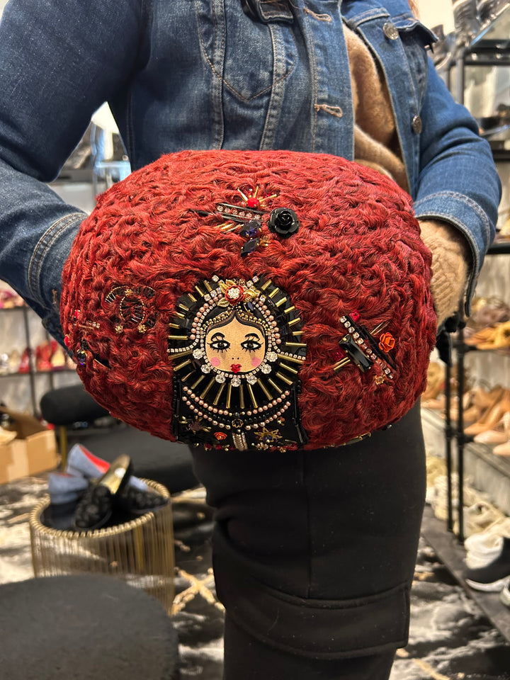 Chanel 2009 Paris - Moscou Embellished Persian Lamb Muff Clutch Bag