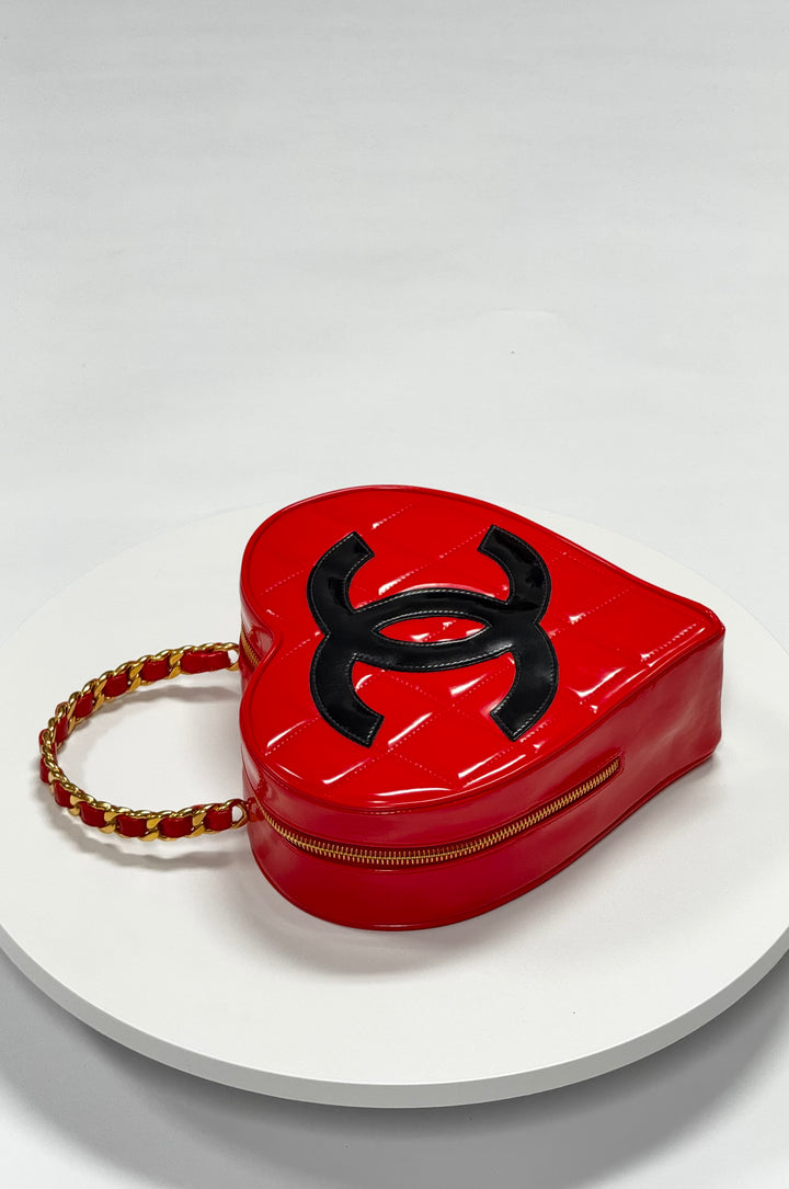 Chanel 1995 CC Barbie Red Heart Vanity Bag