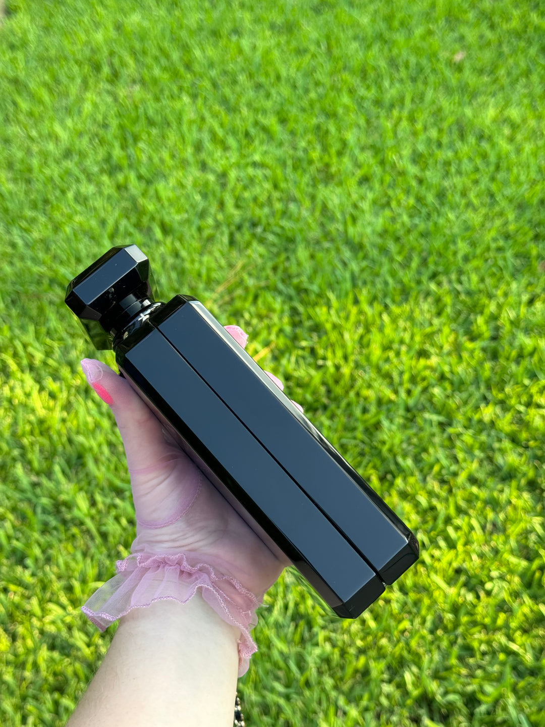 Chanel Black Acrylic Plexiglass Perfume Bottle Minaudière