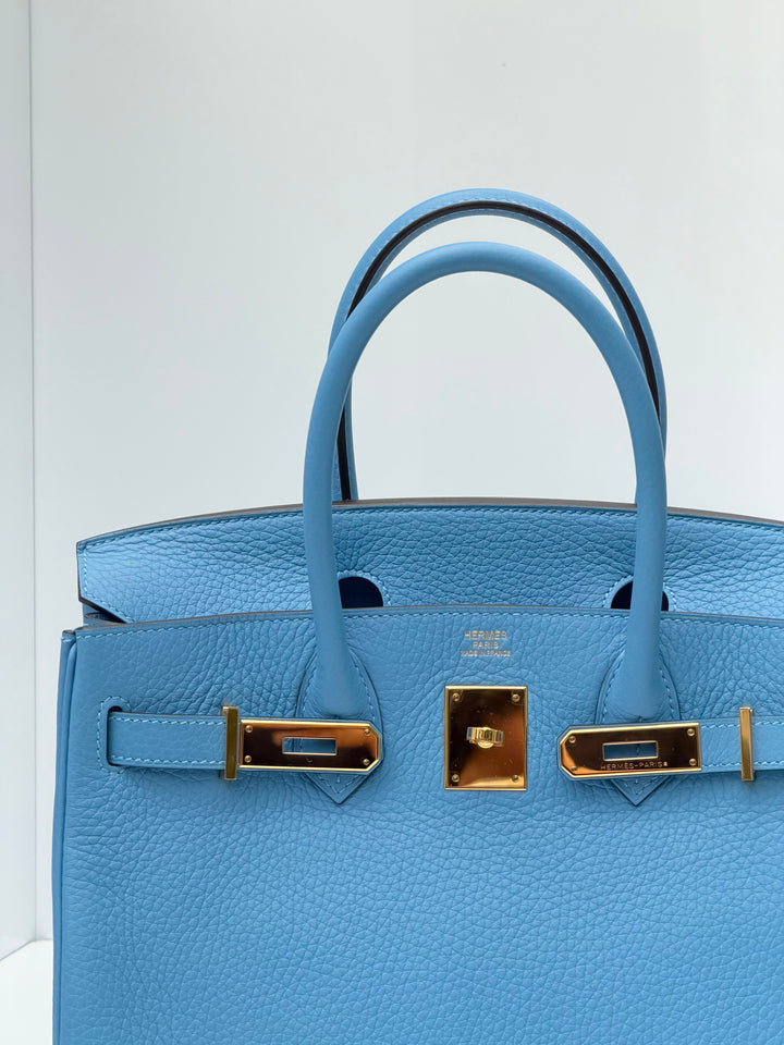 Hermes 2014 Bleu Paradis Clemence Taurillon Birkin 30