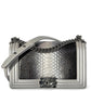 Chanel 16K Silver Python Old Medium Boy Bag