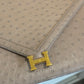 Hermes 1982 Ostrich Lydie 2 Ways Clutch Bag