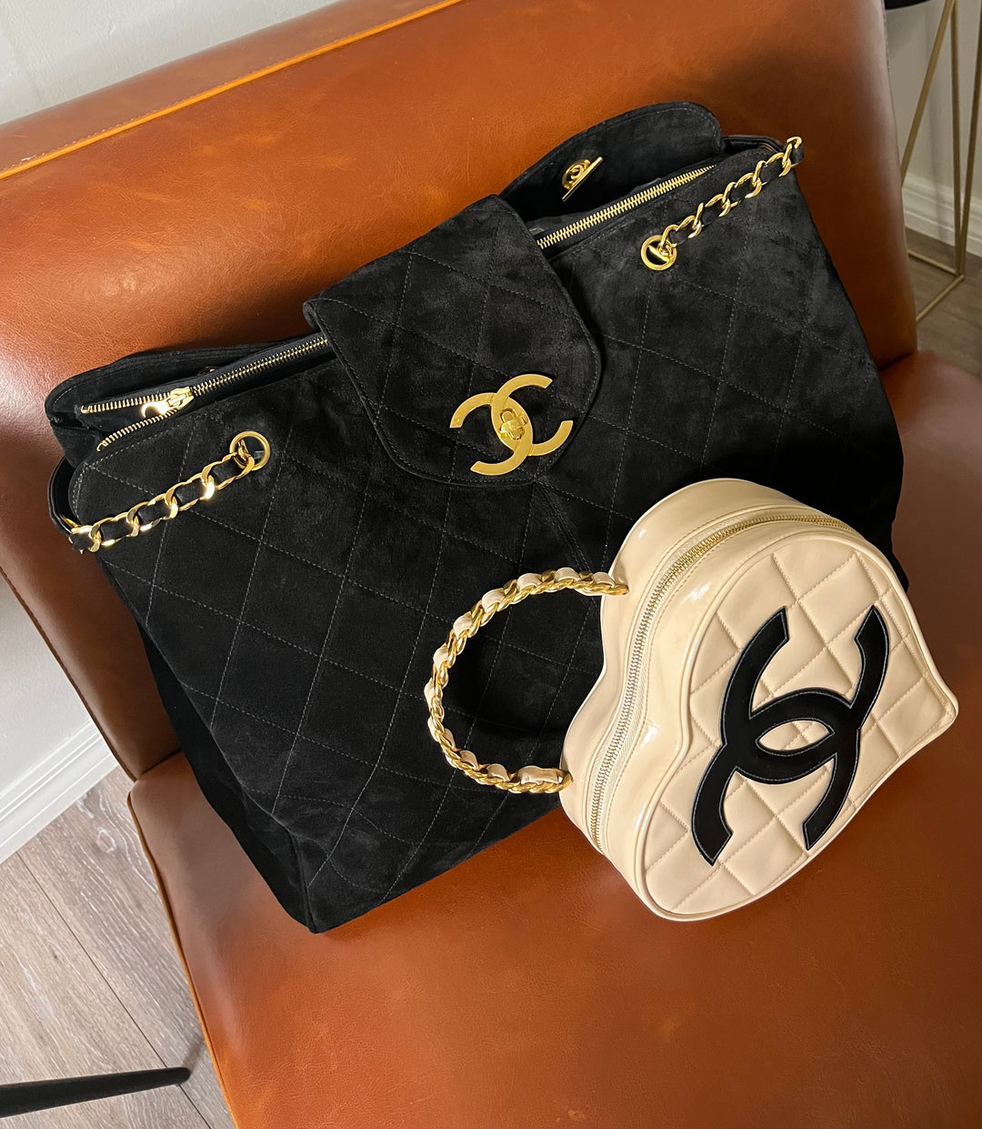 Chanel Rare Vintage Suede XL Supermodel Tote