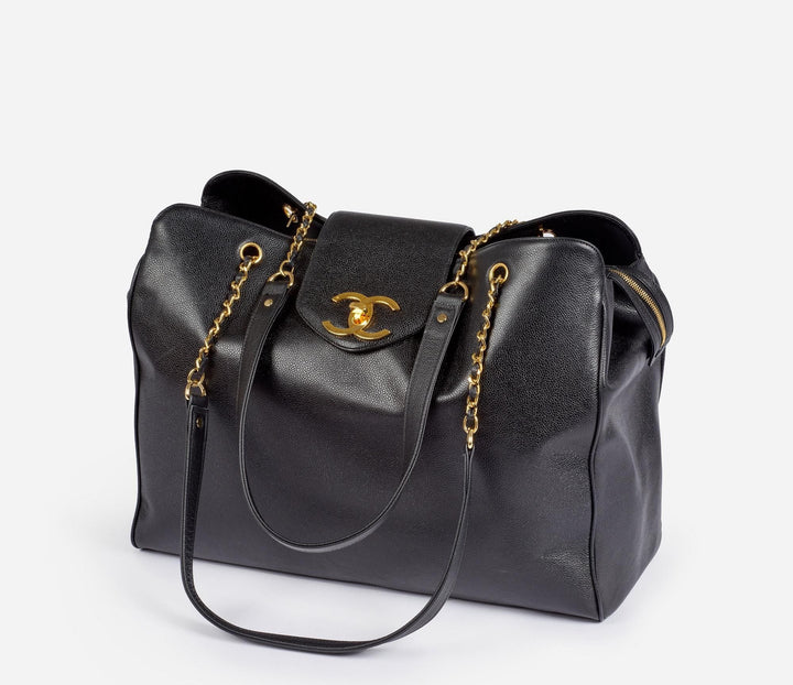 Chanel Rare Vintage Caviar XL Supermodel Tote