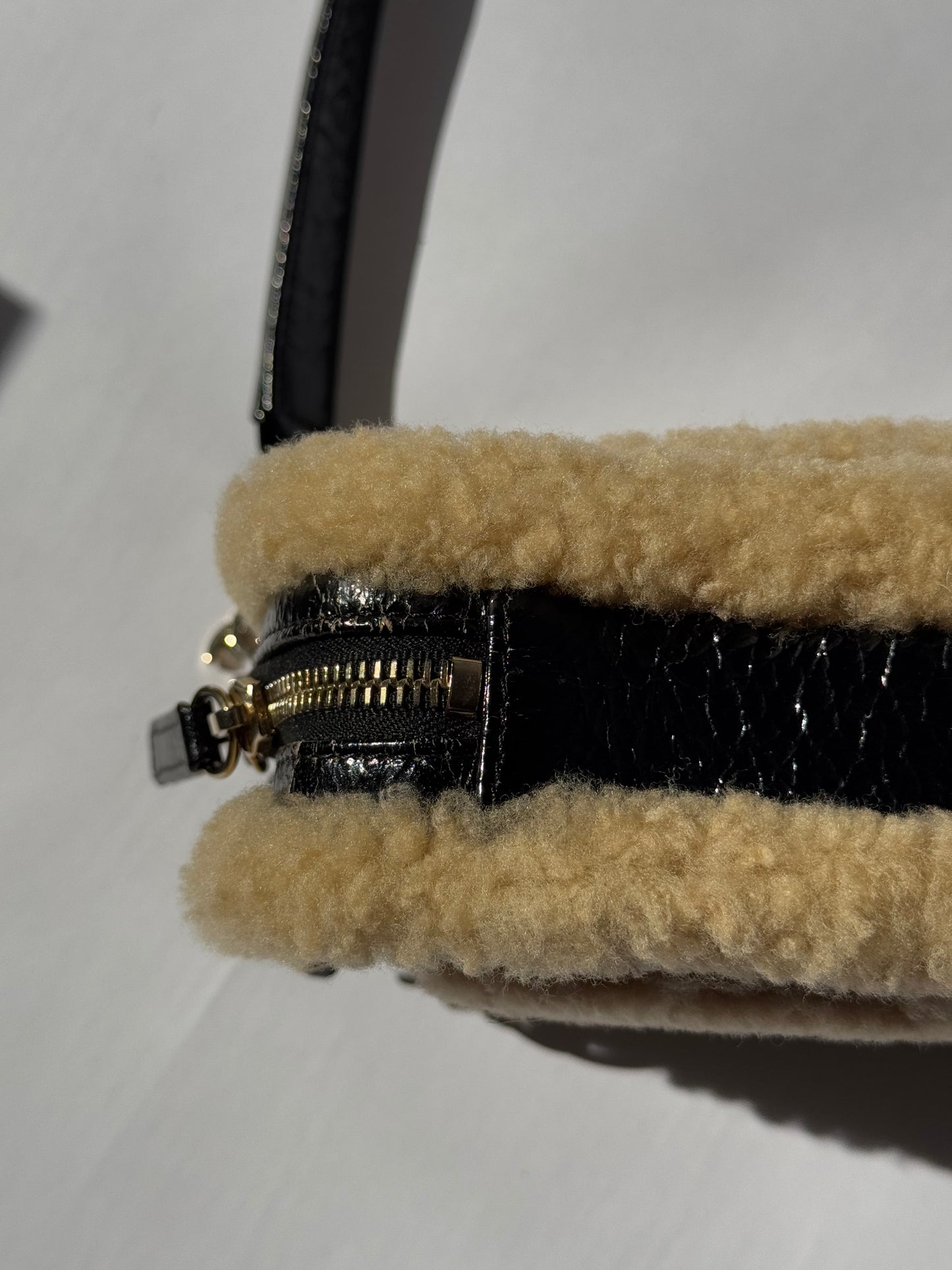 Chanel Shiny Crumpled Sheepskin Shearling CC Mania Waist Bag