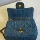 Chanel Denim Quilted Mini Pearl Crush Crossbody Bag