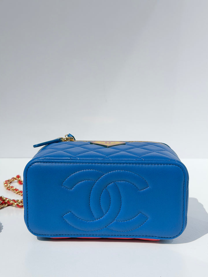 Chanel Superman Long Vanity With Chain Blue Lambskin Gold Hardware Métiers d’Art 2026