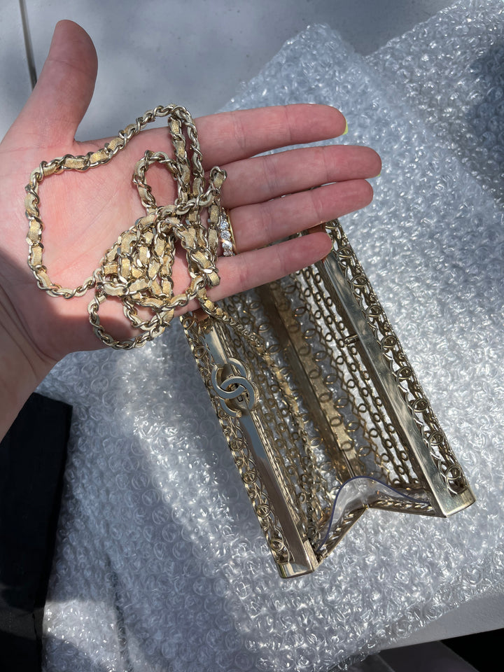 Chanel CC Moucharabieh Minaudiere Bag